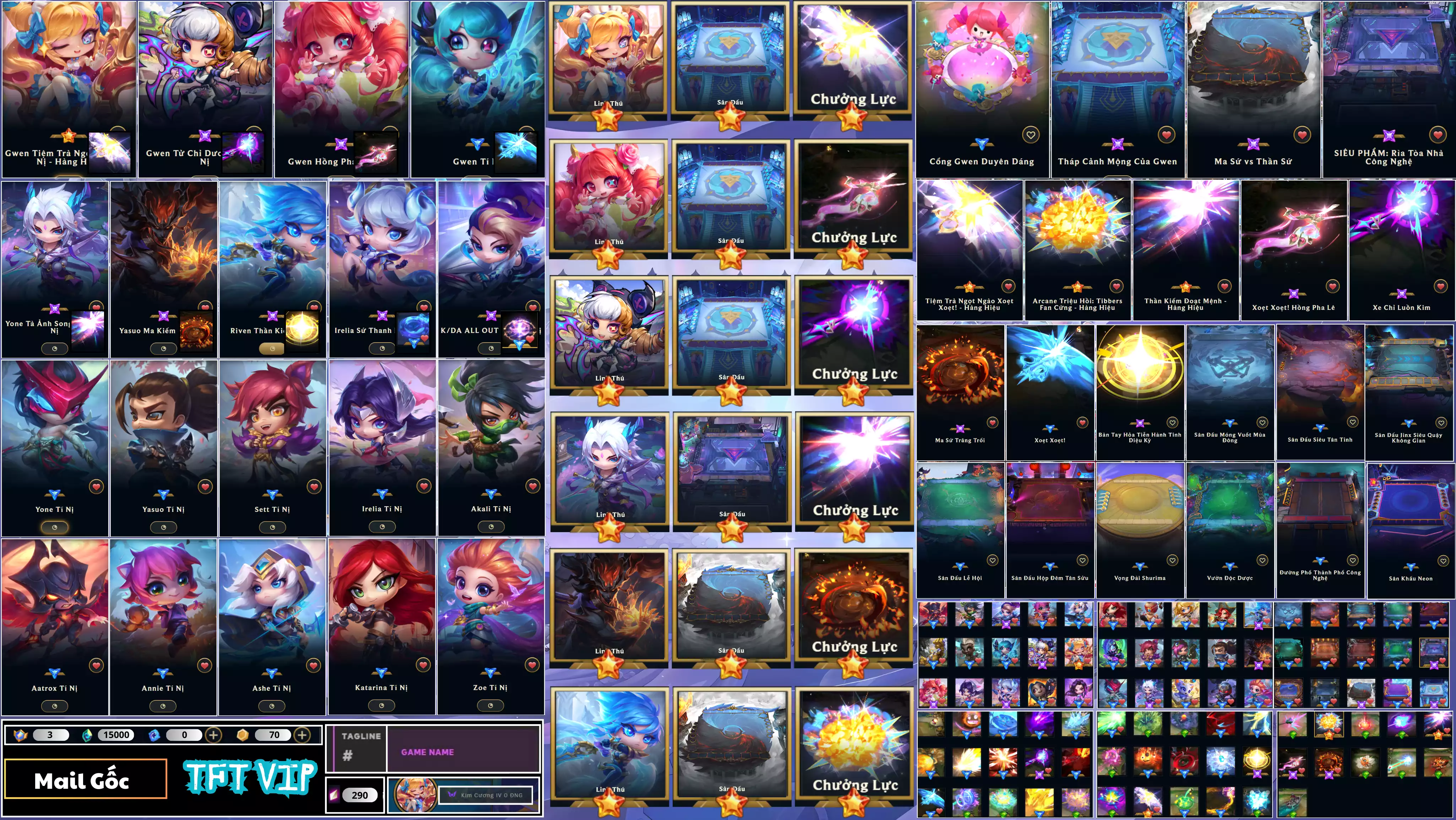 Full Tí Nị Gwen - 8 Pet Tím - 3 Sàn Tím - Full Chưởng Combo - Còn Đổi Tên